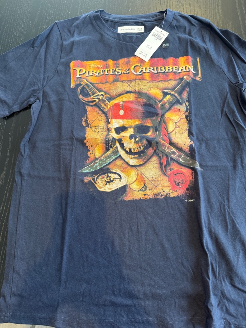 Disney Navy Pirates of the Caribbean Skull Graphic Tee